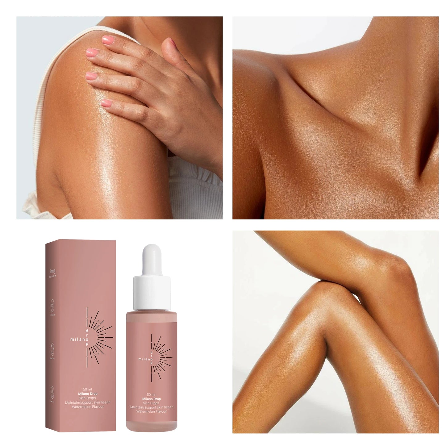 Self Tanning Drops  Natural Tanner Enhance Skin Melanin Liquid Bronzer Preventing Sunburn Sunless For Body Face Tanning Products